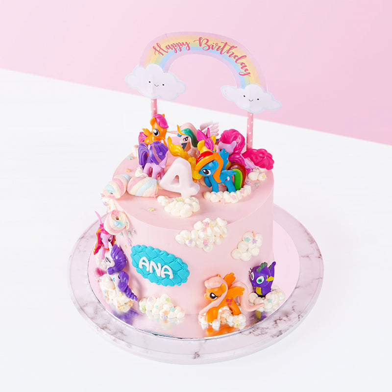 My little pony birthday cake:mlp friendship is magic toys fondant figures  decorating - YouTube